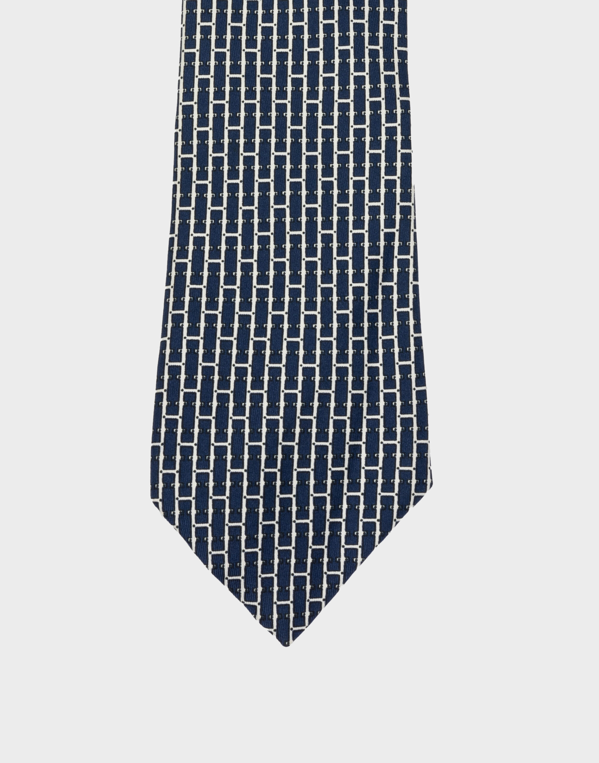 lue men's tie with white stripe pattern