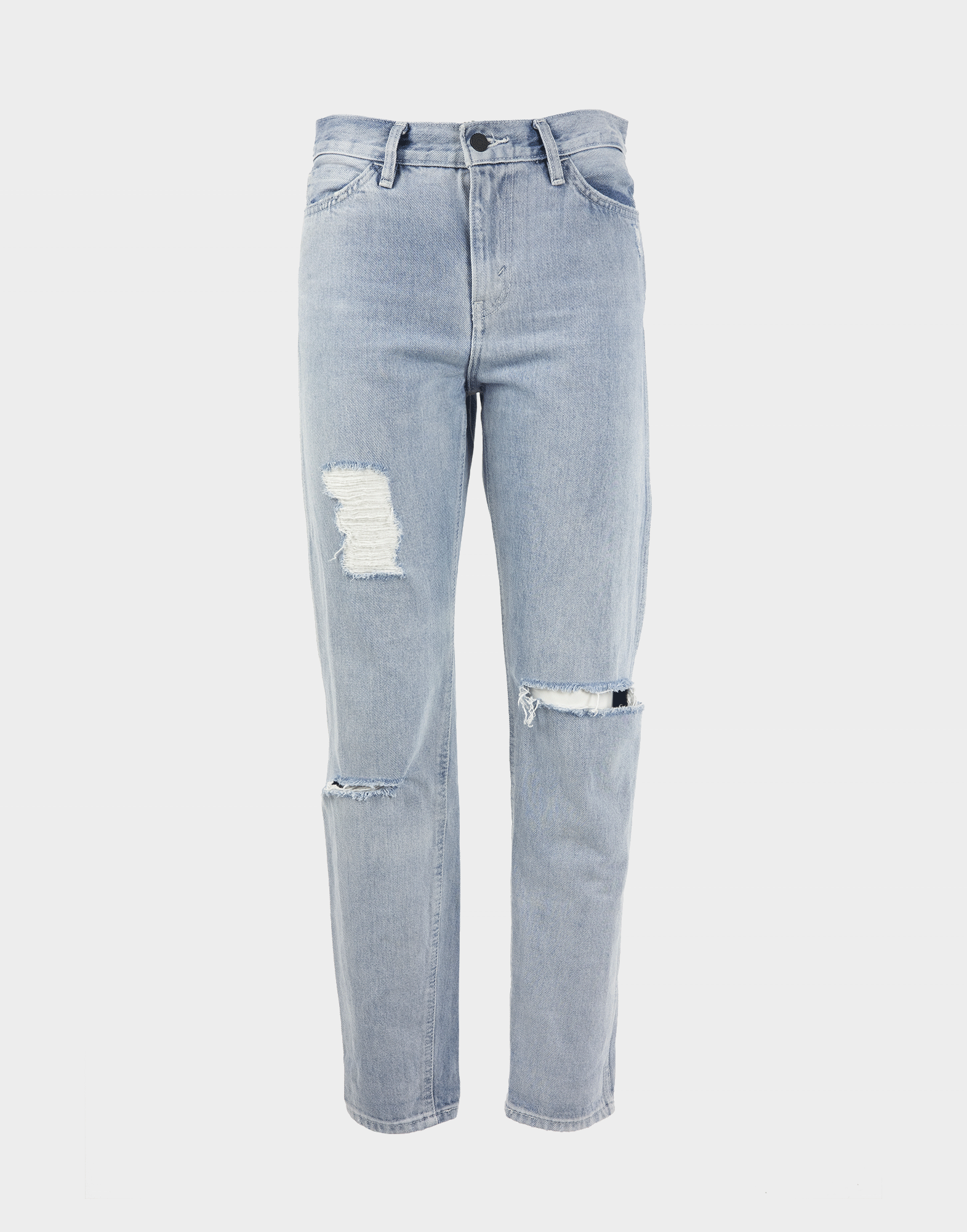 Levi's light denim jeans with distressing on the legs