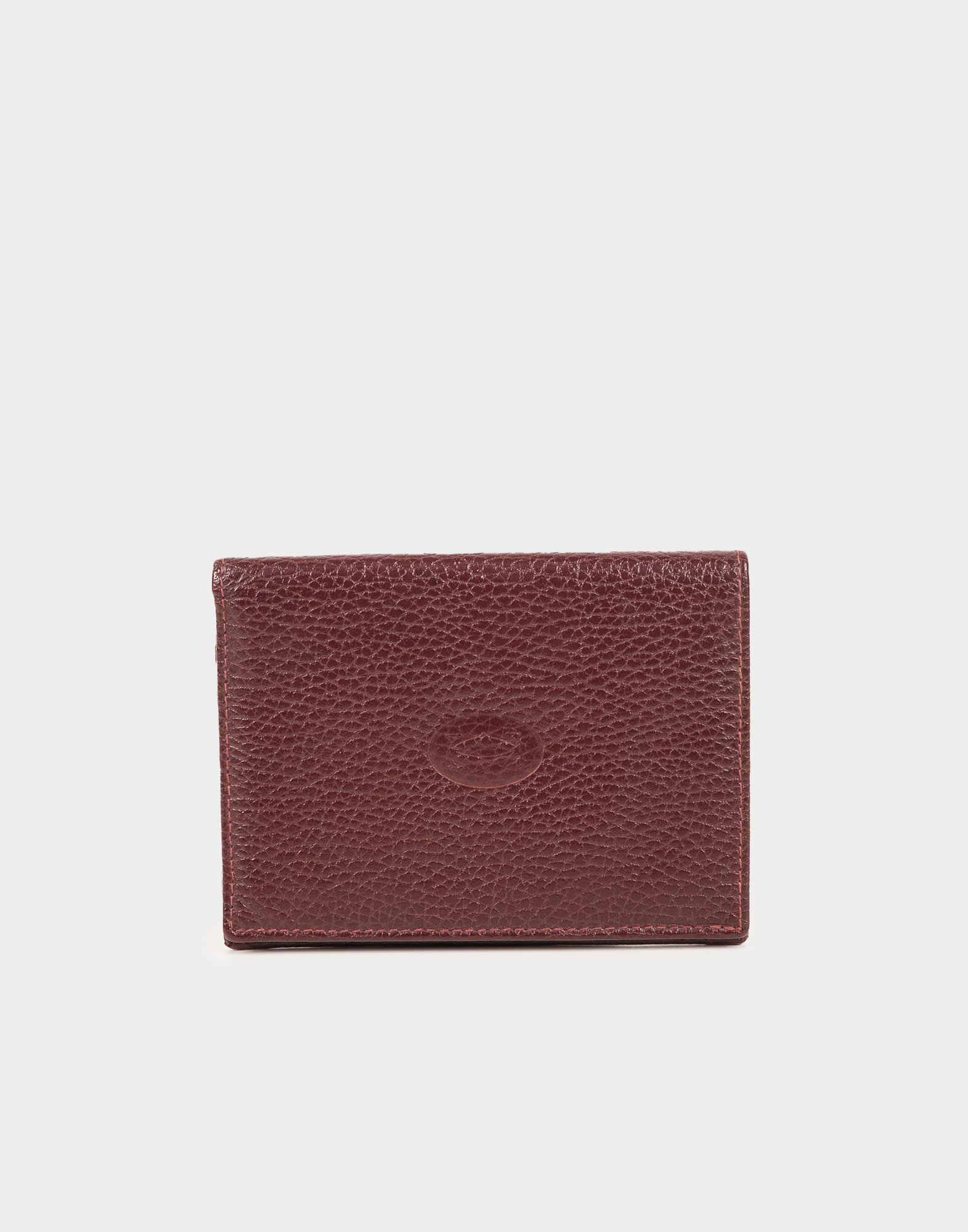 cartier card case in burgundy-coloured grained leather with embossed logo
