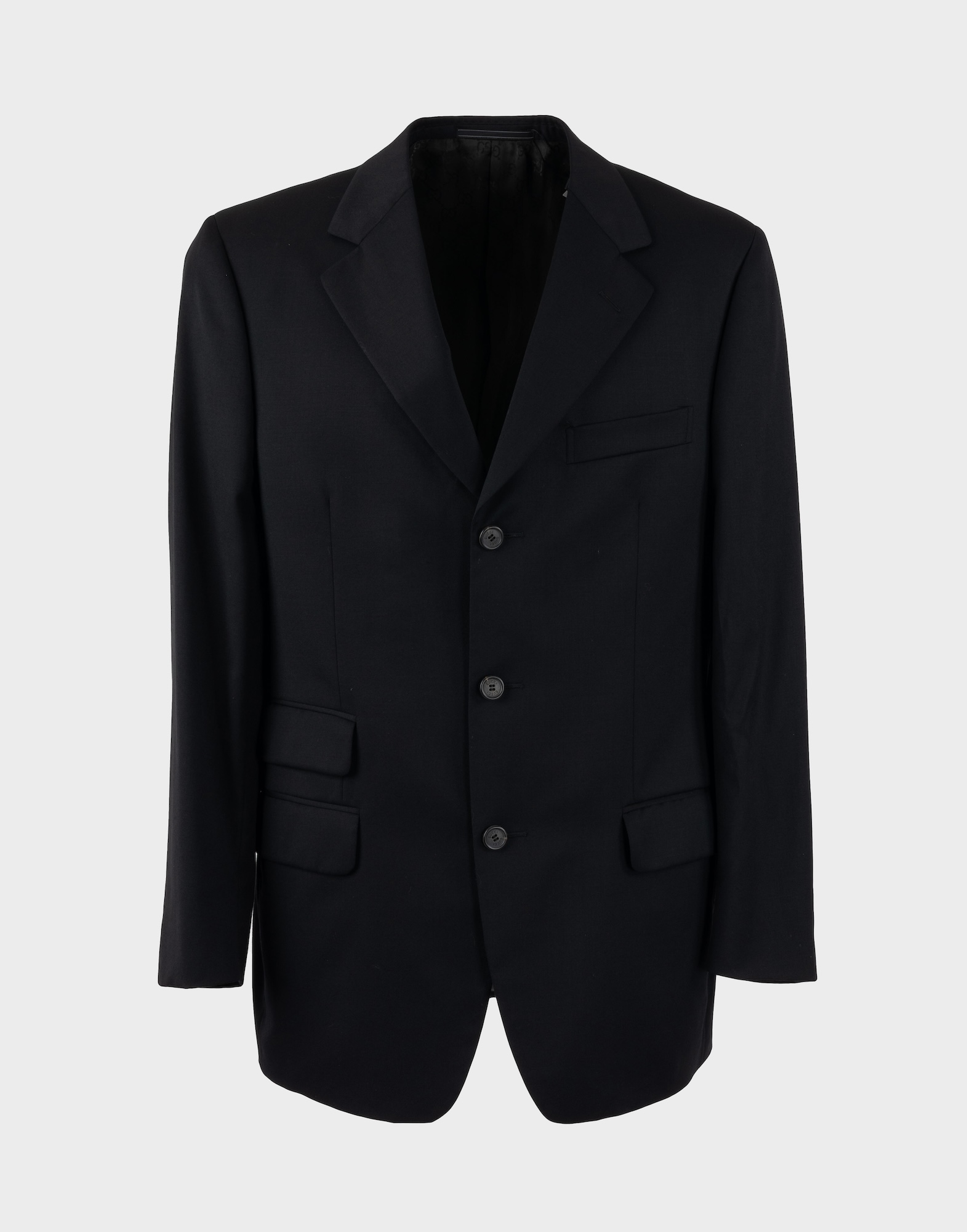 Gucci men's black jacket, three-button front fastening