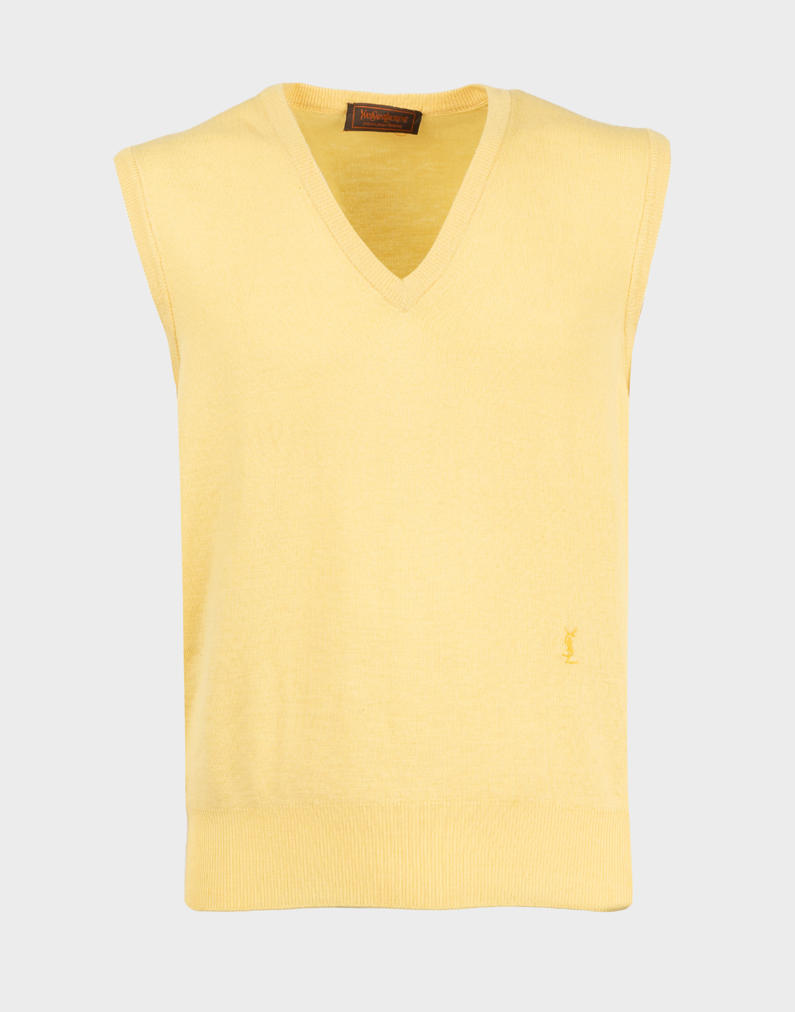 yellow wool vest for men