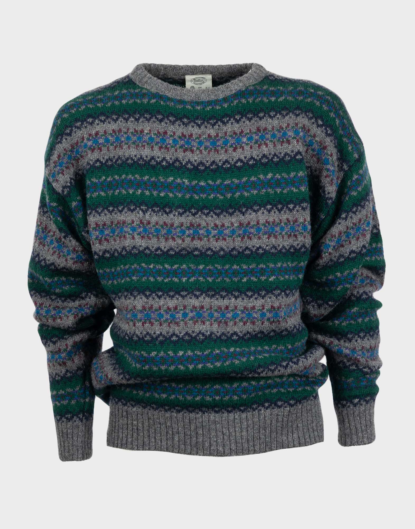 maglione girocollo multicolore in lana da uomo