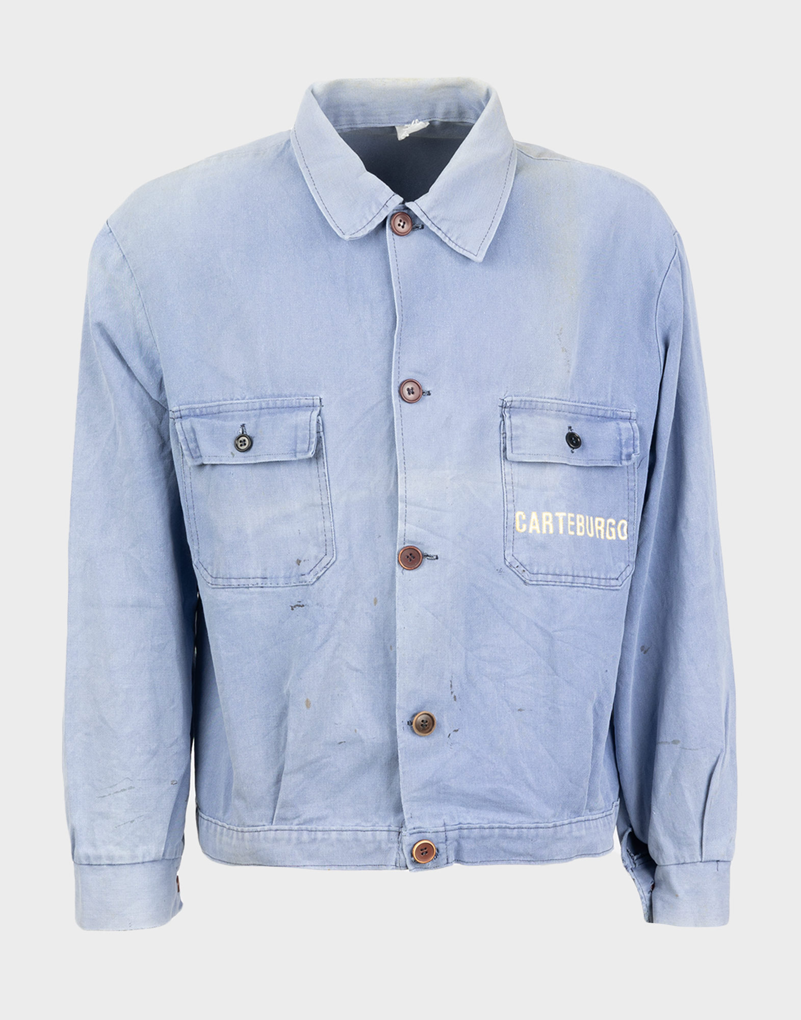 light blue men's work jacket with front pockets