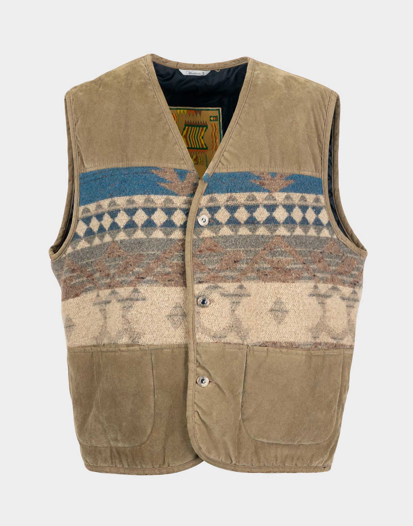 gilet in lana beige da uomo