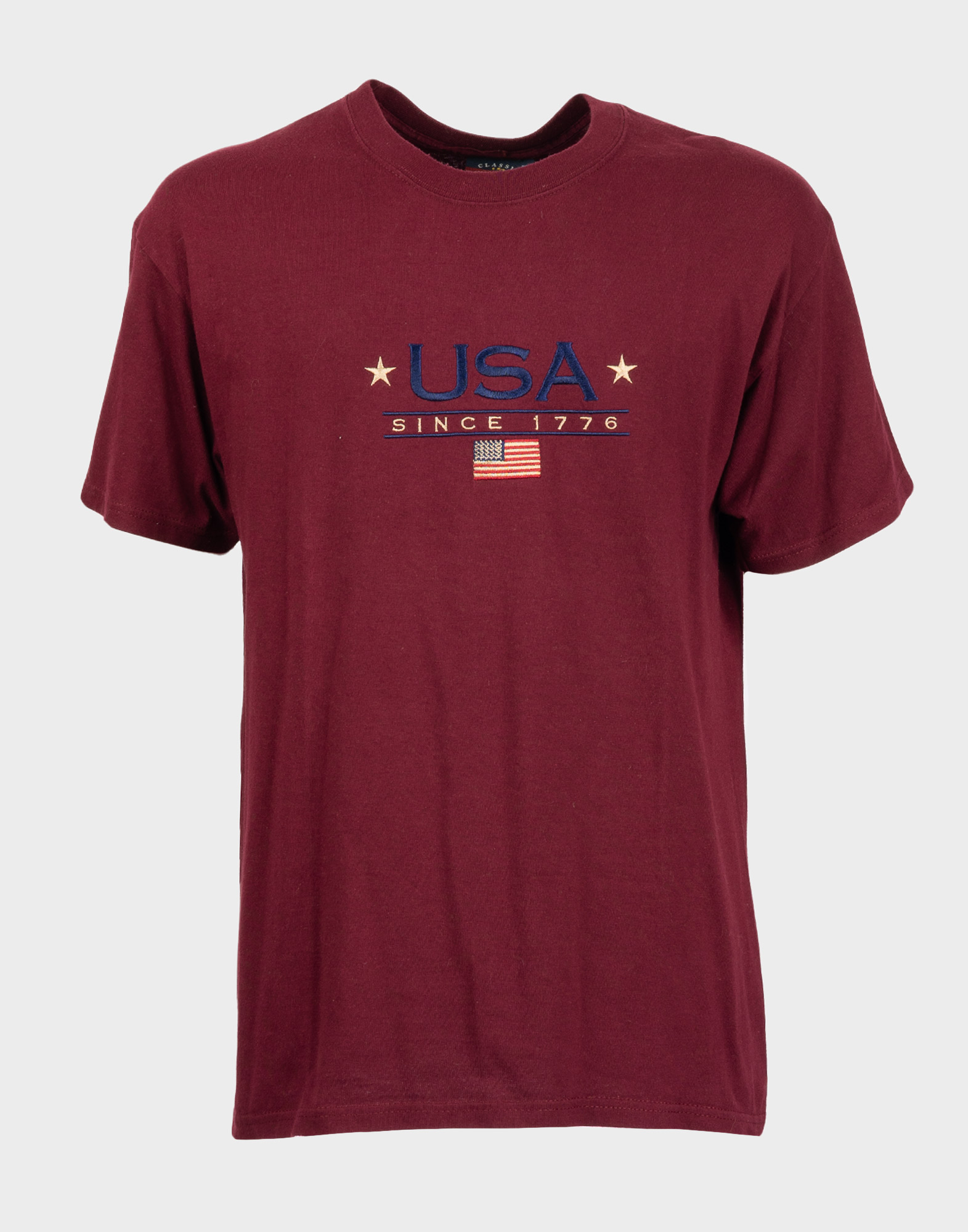 men's burgundy usa t-shirt