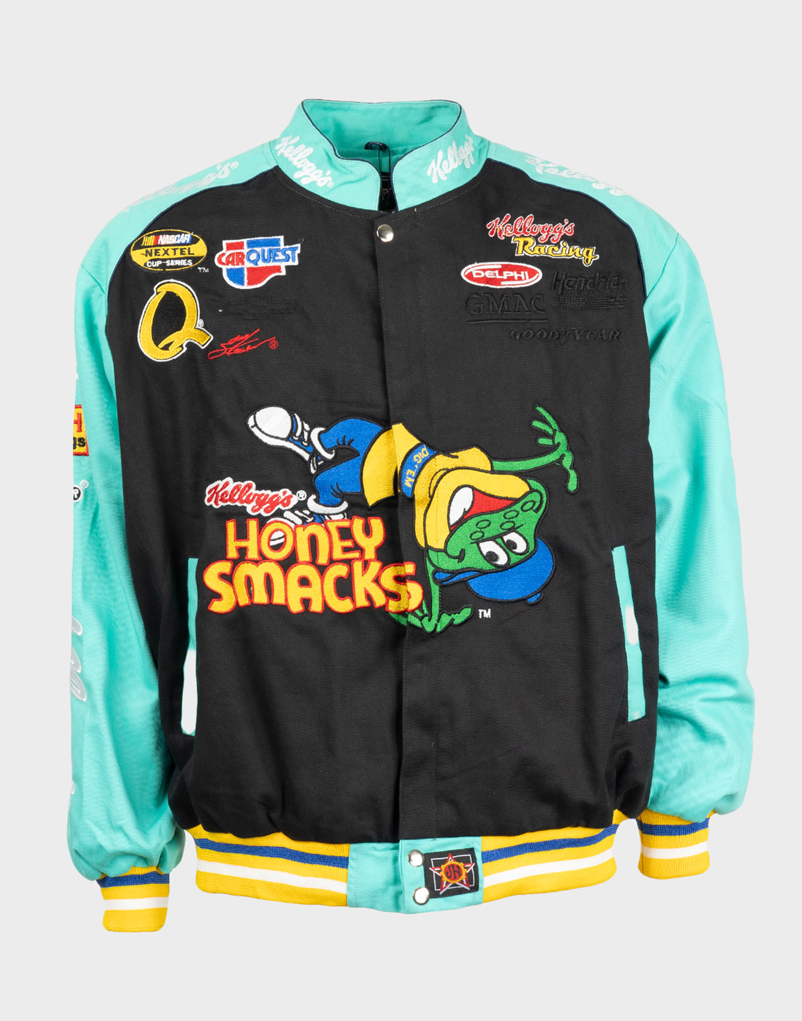 black embroidered nascar jacket