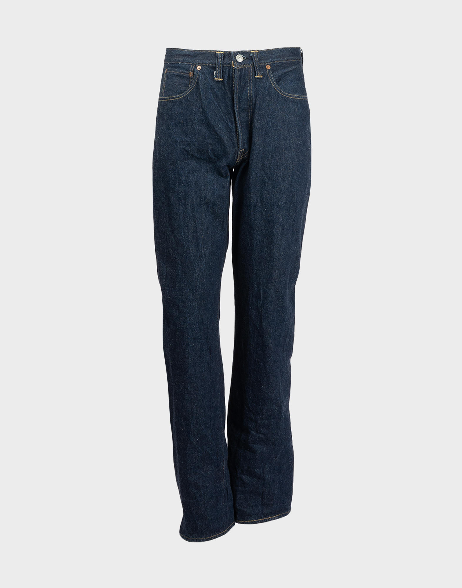 jeans da uomo in denim scuro gamba dritta, firmati warehouse&co made in japan.