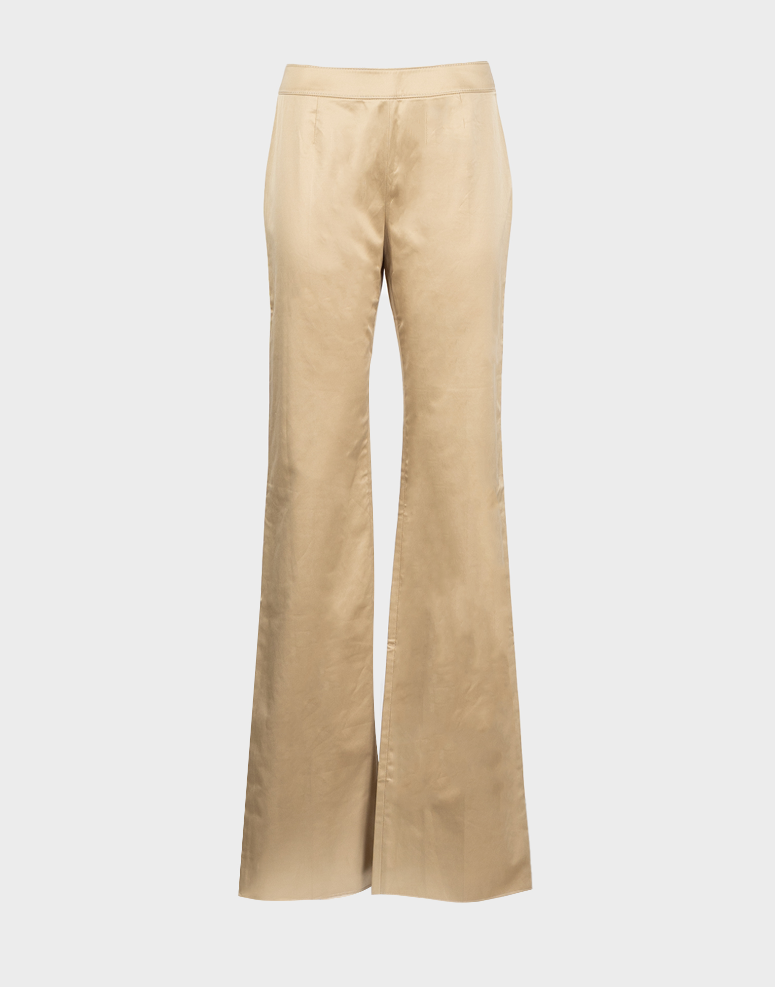 pantaloni beige da donna a vita bassa modello zampa, firmati valentino boutique